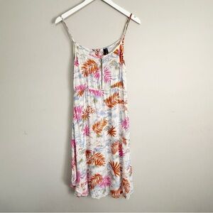 O’NEILL Women’s White Blue Pink Tropical Lighthouse Print Midi Dress Size XL